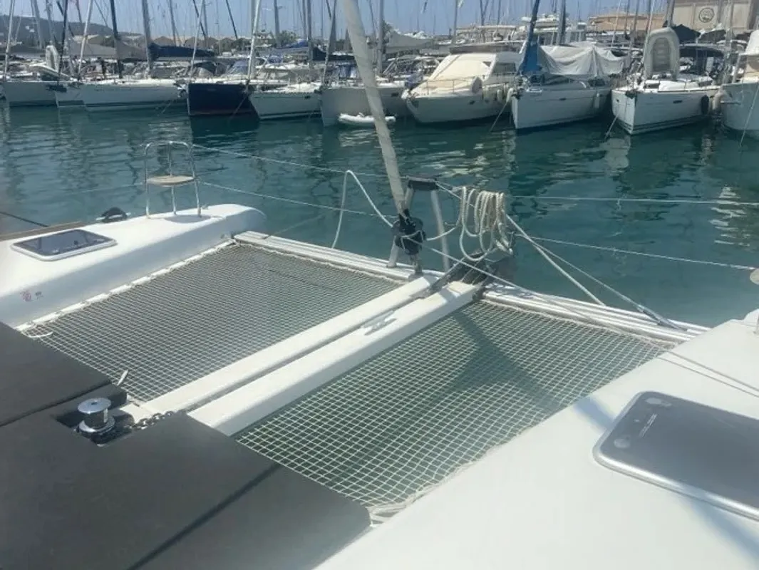 Deck of Maresueno, a Lagoon 40 catamaran at Municipal Unit of Lefkada, Greece