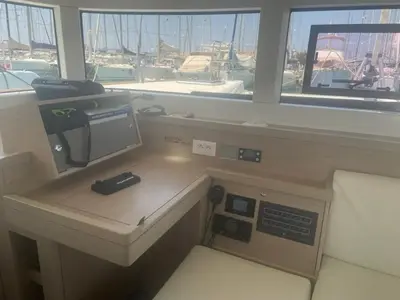Salon of Maresueno, a Lagoon 40 catamaran at Municipal Unit of Lefkada, Greece