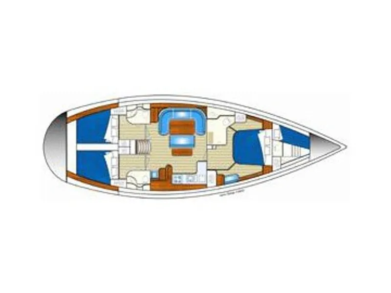 Floor plan of Parte II, a Ocean Star 51.2 sailboat at Athens, Greece