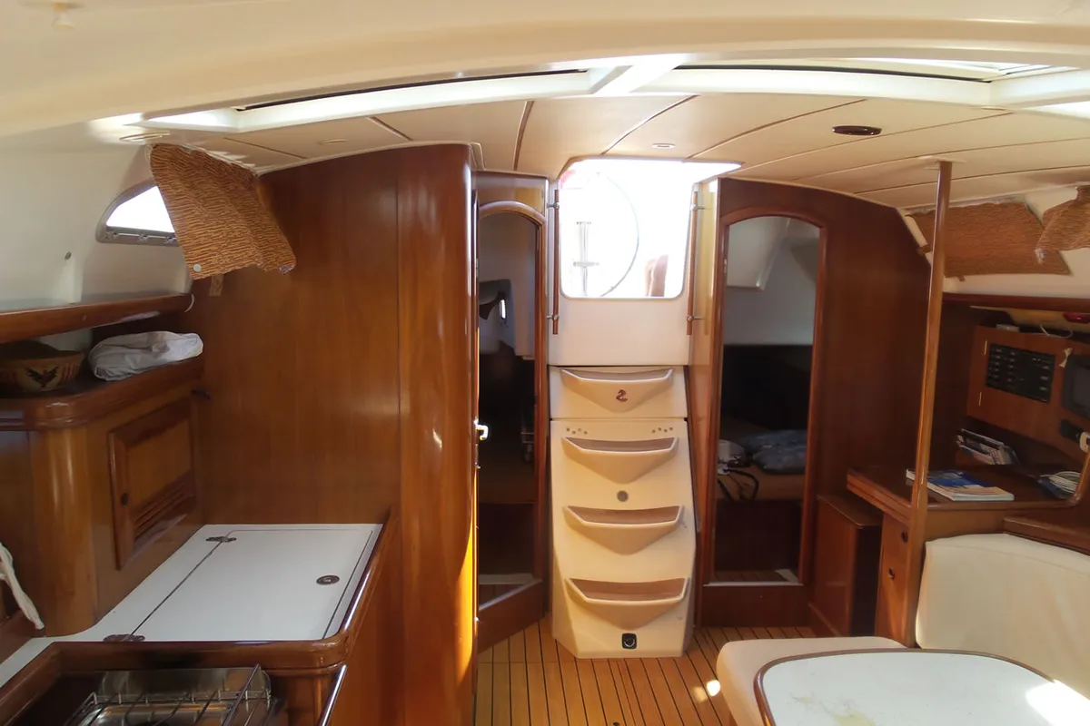 Galley of Škuribanda, a Beneteau Oceanis 393 sailboat at Split, Croatia