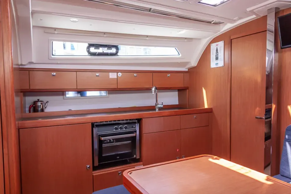 Galley of Quintessa, a Bavaria Cruiser 41 sailboat at Municipal Unit of Lefkada, Greece