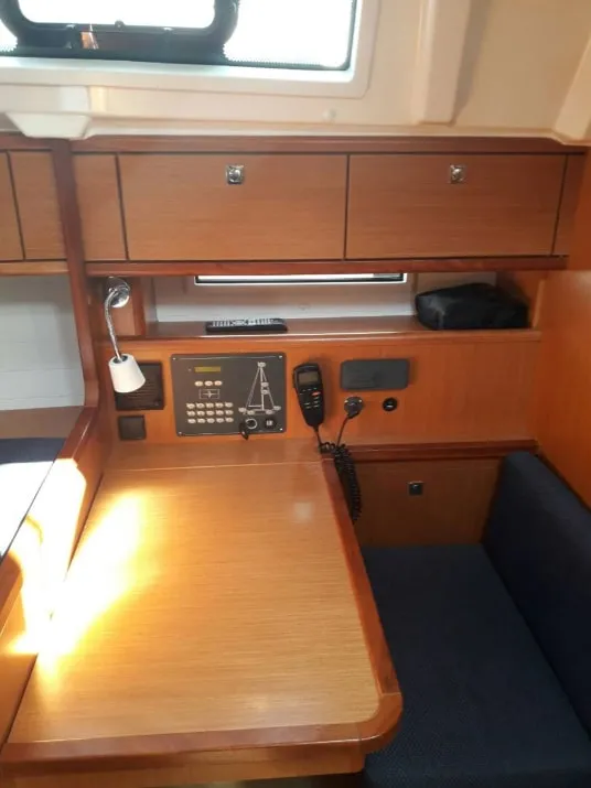 Salon of Quintessa, a Bavaria Cruiser 41 sailboat at Municipal Unit of Lefkada, Greece