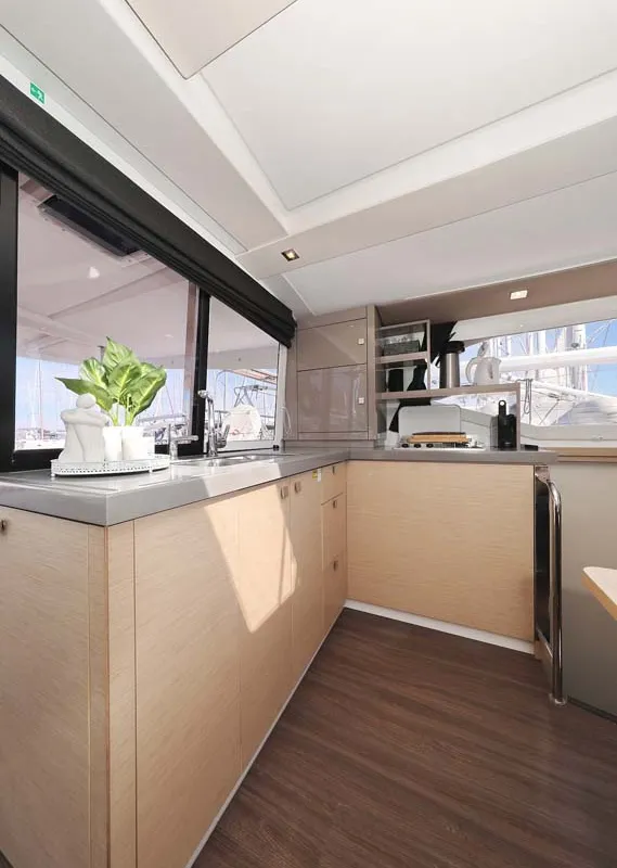 Galley of Tu Tamo 2, a Fountaine Pajot Lucia 40 catamaran at Grad Pula, Croatia