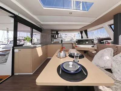 Galley of Tu Tamo 2, a Fountaine Pajot Lucia 40 catamaran at Grad Pula, Croatia