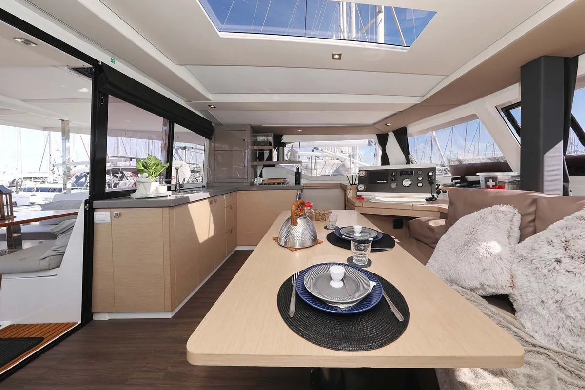 Galley of Tu Tamo 2, a Fountaine Pajot Lucia 40 catamaran at Grad Pula, Croatia