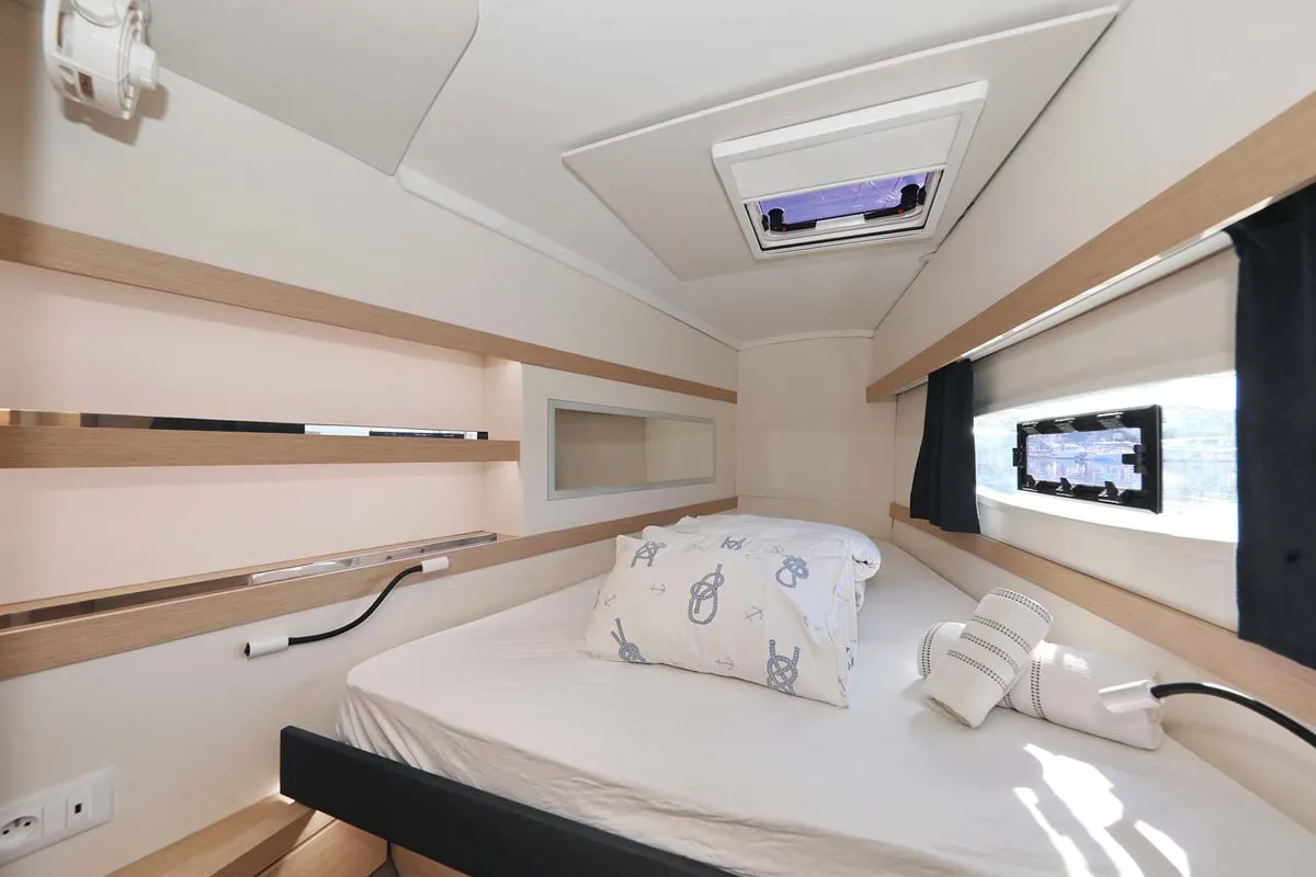 Cabin on Tu Tamo 2, a Fountaine Pajot Lucia 40 catamaran at Grad Pula, Croatia