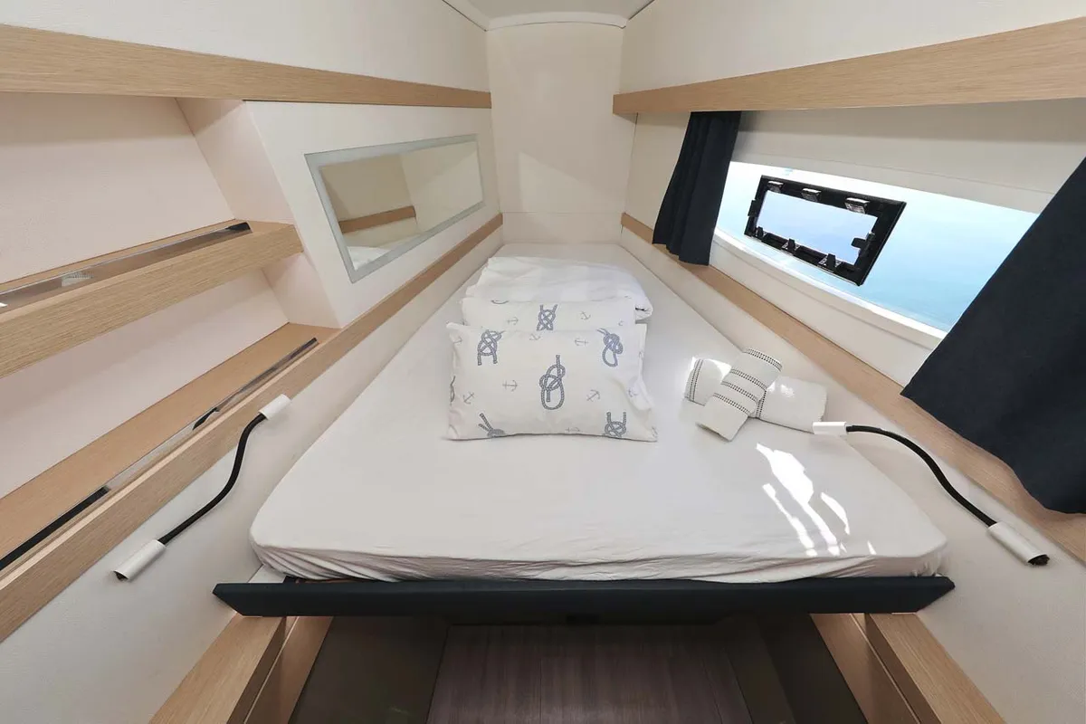 Cabin on Tu Tamo 2, a Fountaine Pajot Lucia 40 catamaran at Grad Pula, Croatia