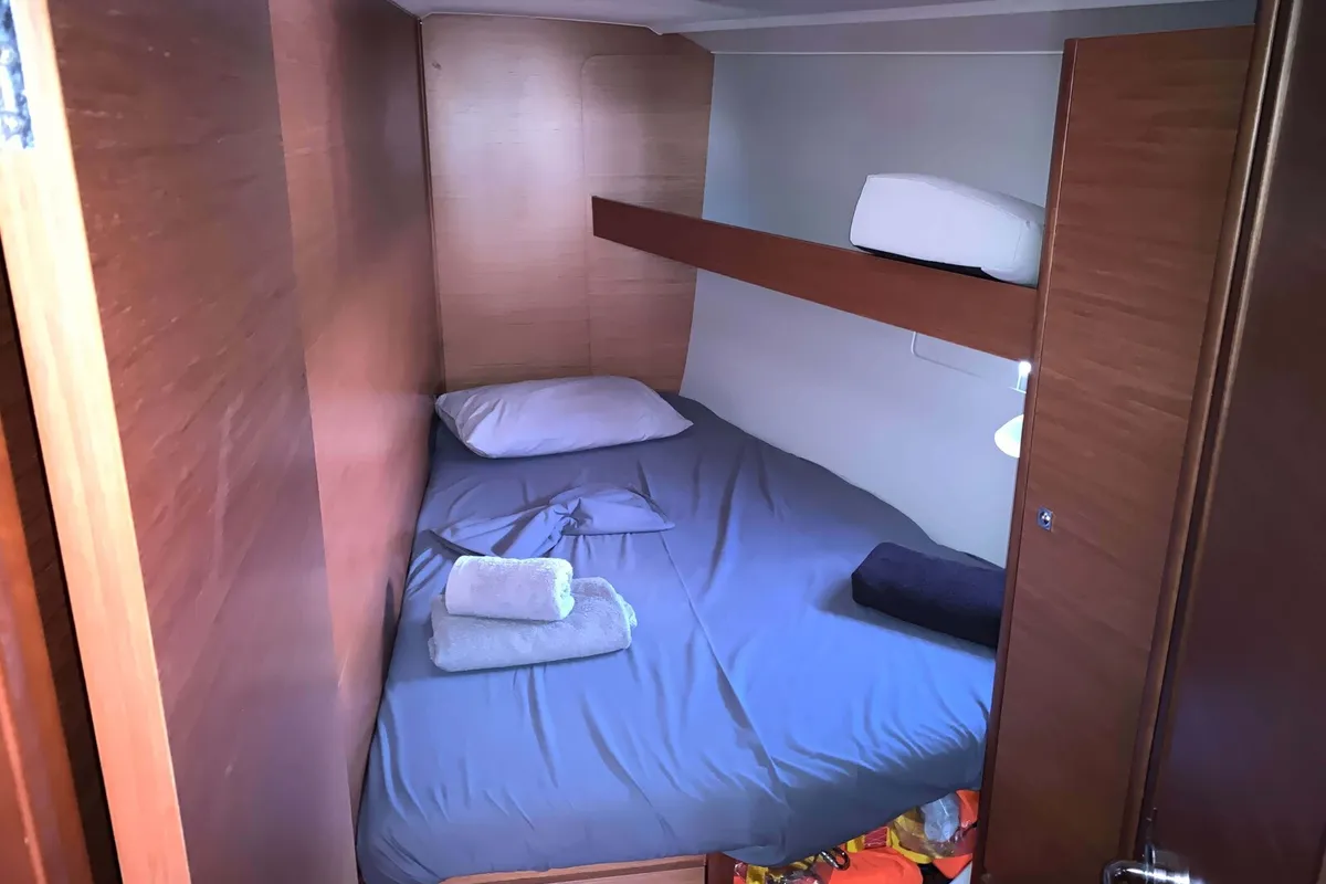 Cabin on Vanilla Sky, a Dufour 460 GL sailboat at Lavrion, Greece