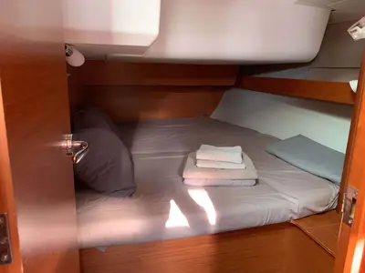 Cabin on Vanilla Sky, a Dufour 460 GL sailboat at Lavrion, Greece