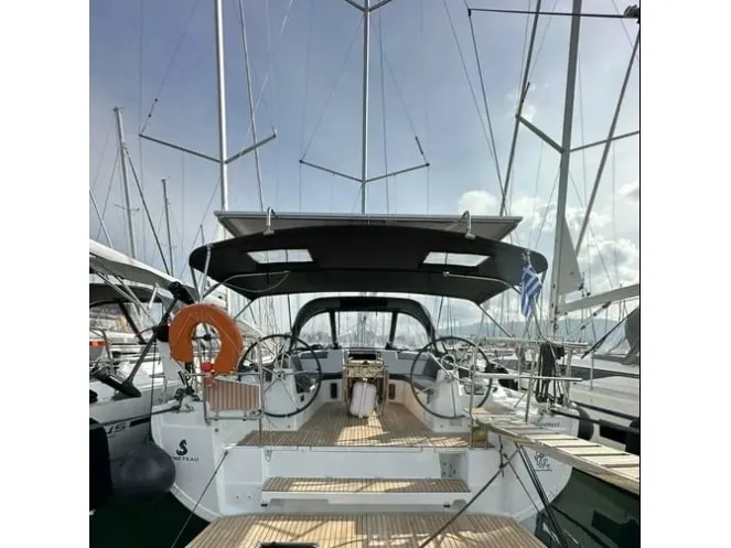 Cockpit of AF-O40.1, a Beneteau Oceanis 40.1 sailboat at Athens, Greece