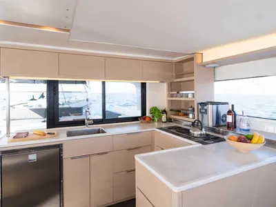 Galley of Forever Young, a Lagoon 46 catamaran at Grad Šibenik, Croatia