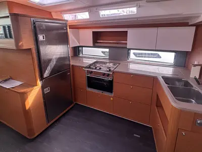 Galley of Kalypso, a Dufour 48 sailboat at Palermo, Italy
