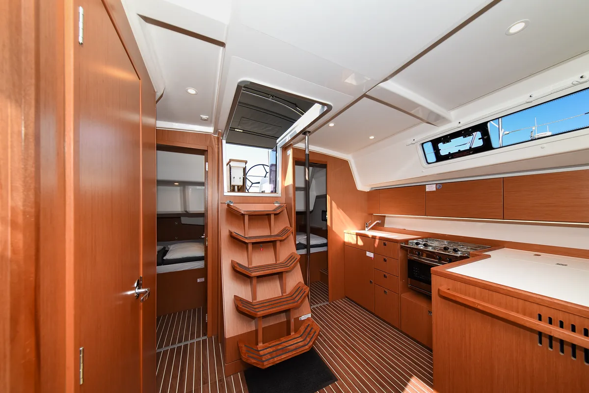Galley of Dna, a Bavaria C42 sailboat at Zadar, Croatia