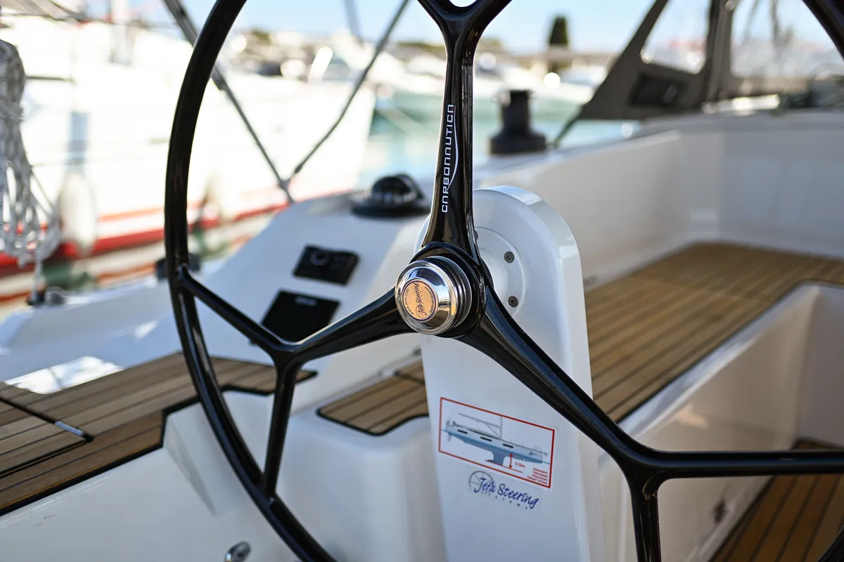 Cockpit of Dna, a Bavaria C42 sailboat at Zadar, Croatia