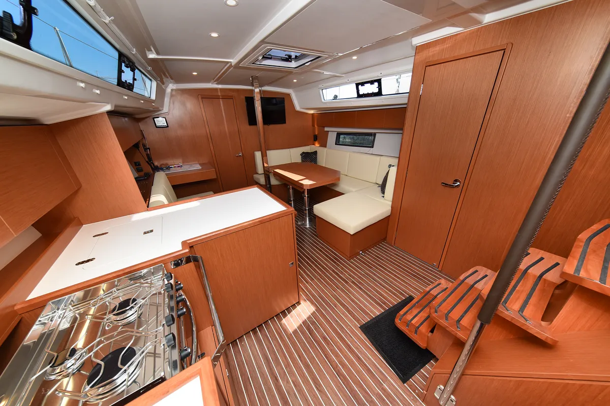Galley of Dna, a Bavaria C42 sailboat at Zadar, Croatia