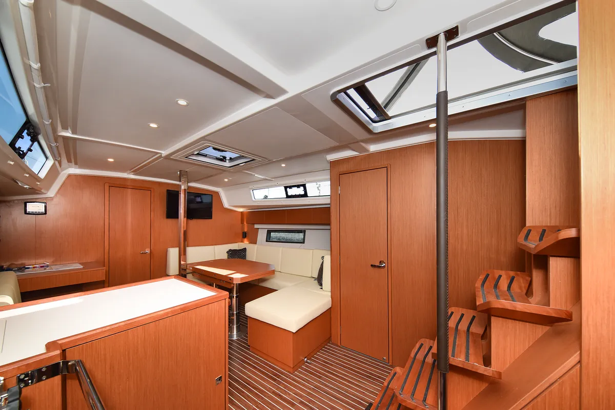 Salon of Dna, a Bavaria C42 sailboat at Zadar, Croatia