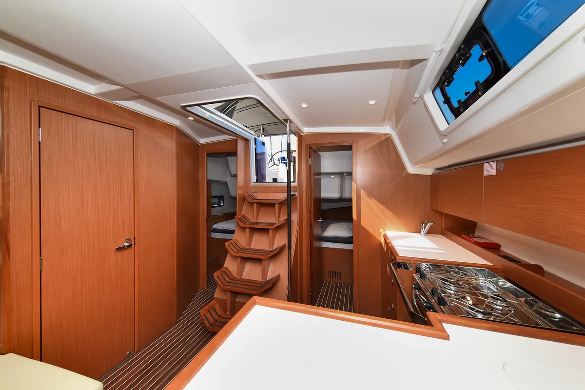 Galley of Dna, a Bavaria C42 sailboat at Zadar, Croatia