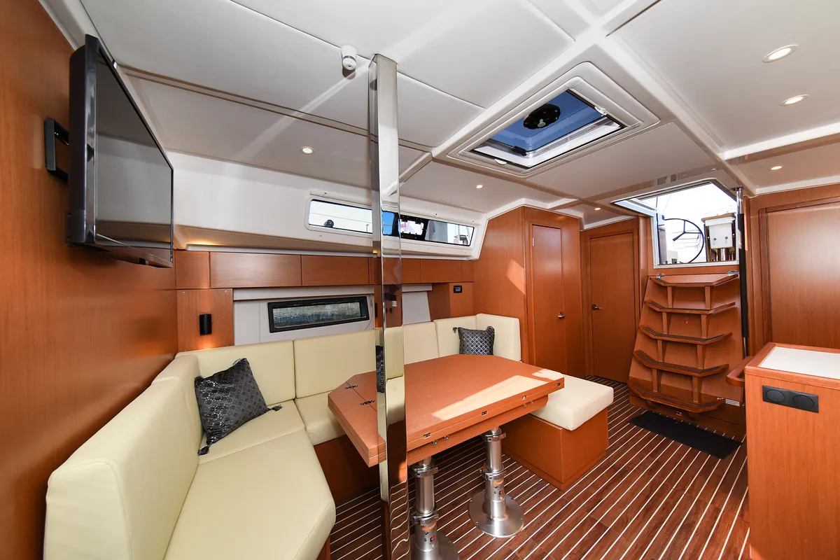Salon of Dna, a Bavaria C42 sailboat at Zadar, Croatia
