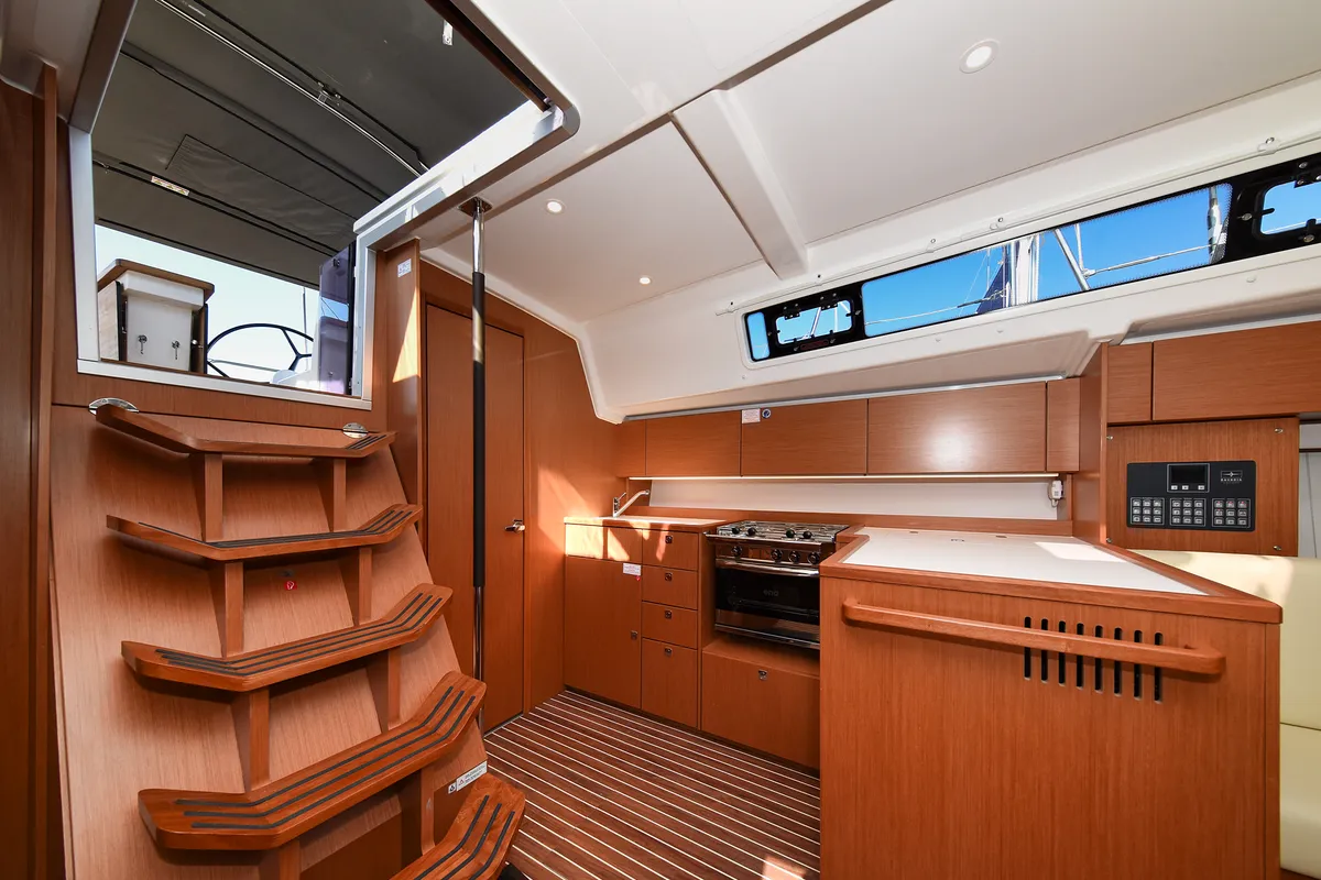Galley of Dna, a Bavaria C42 sailboat at Zadar, Croatia