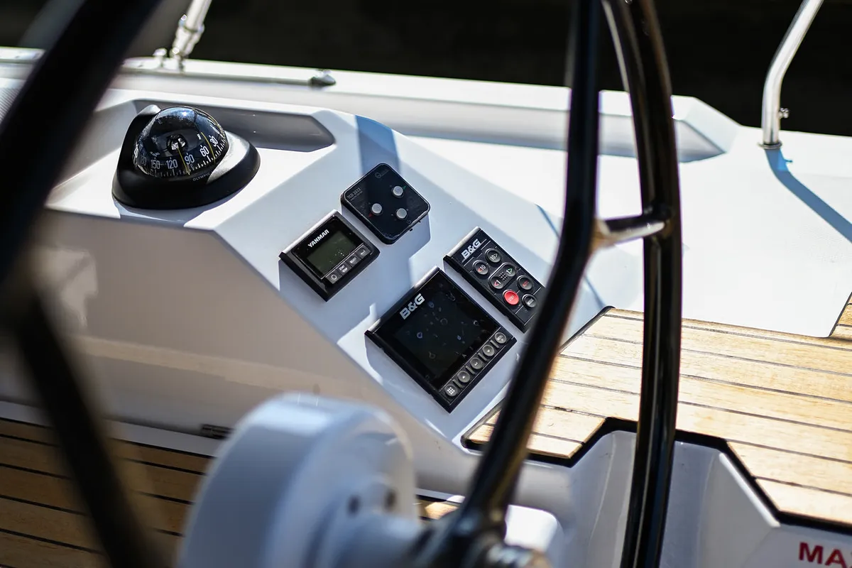 Cockpit of Dna, a Bavaria C42 sailboat at Zadar, Croatia