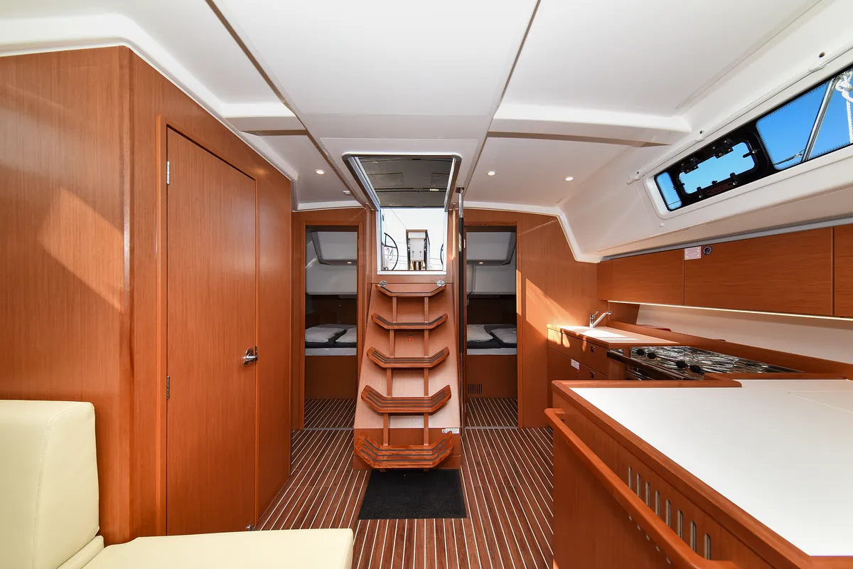 Galley of Dna, a Bavaria C42 sailboat at Zadar, Croatia