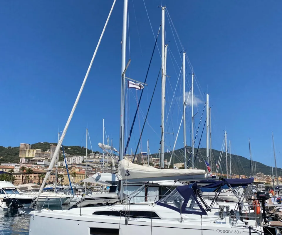 Macarl, a Beneteau Oceanis 30.1 sailboat at Ajaccio, France