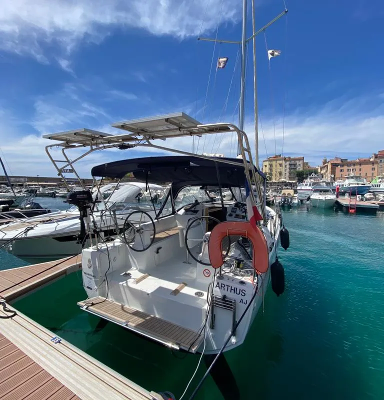 Macarl, a Beneteau Oceanis 30.1 sailboat at Ajaccio, France