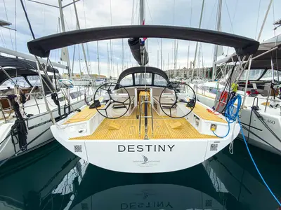 Cockpit of Destiny, a Grand Soleil 44 Performance sailboat at Grad Pula, Croatia