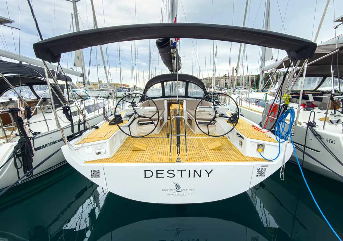 Cockpit of Destiny, a Grand Soleil 44 Performance sailboat at Grad Pula, Croatia