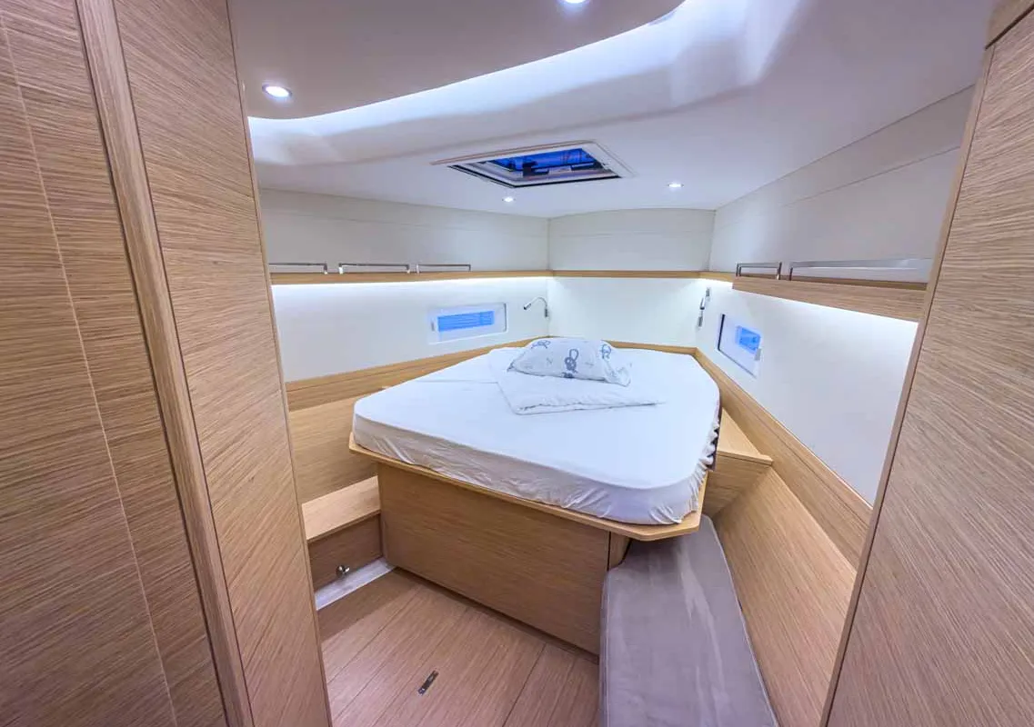 Cabin on Destiny, a Grand Soleil 44 Performance sailboat at Grad Pula, Croatia
