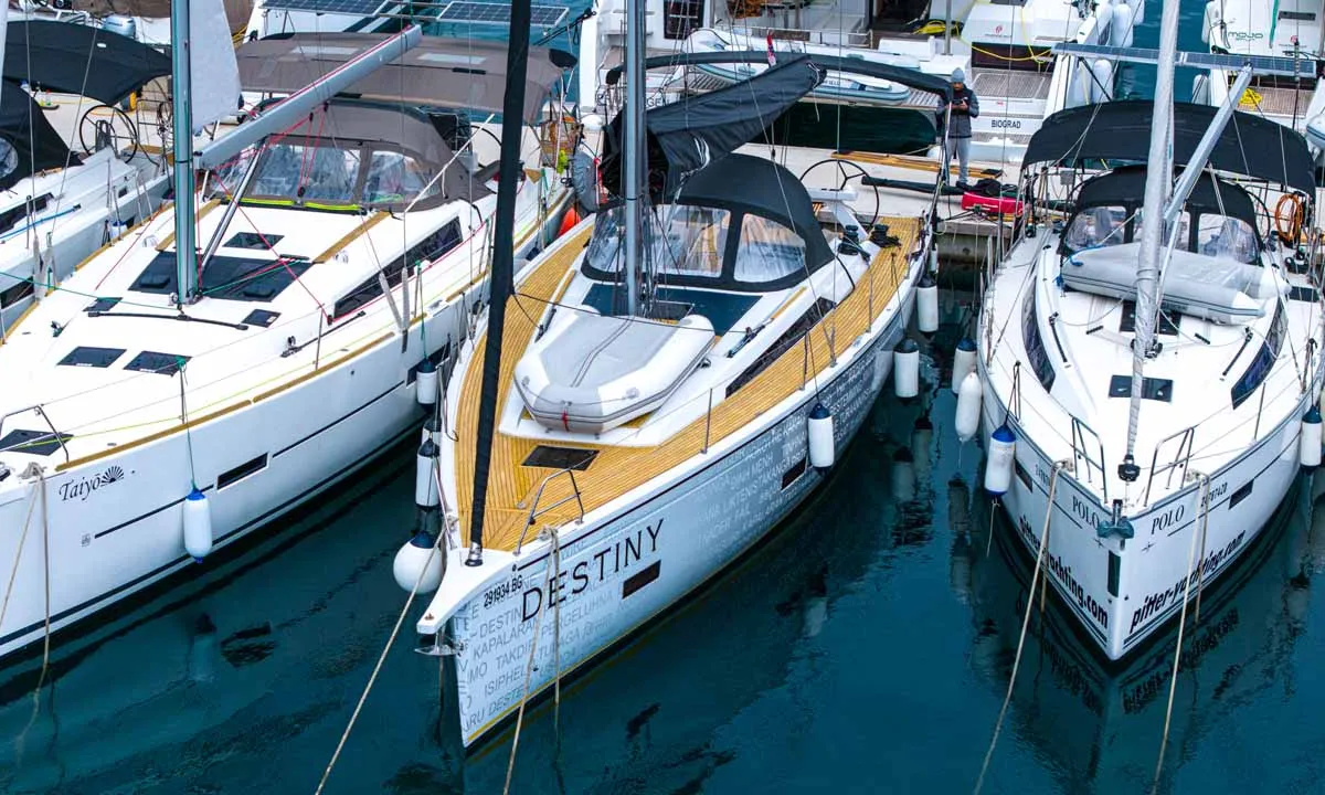Exterior view of Destiny, a Grand Soleil 44 Performance sailboat at Grad Pula, Croatia