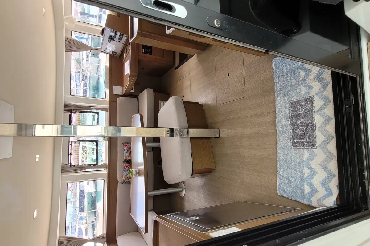 Salon of Best Love, a Lagoon 42 catamaran at Roche Caiman, Seychelles
