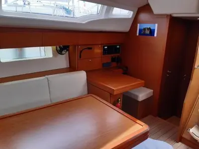 Salon of Zaniah, a Jeanneau 54 sailboat at Salerno, Italy