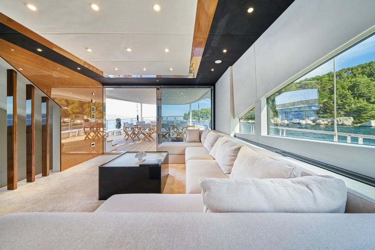 Salon of Acapella, a Custom Made Acapella sailboat at Split, Croatia