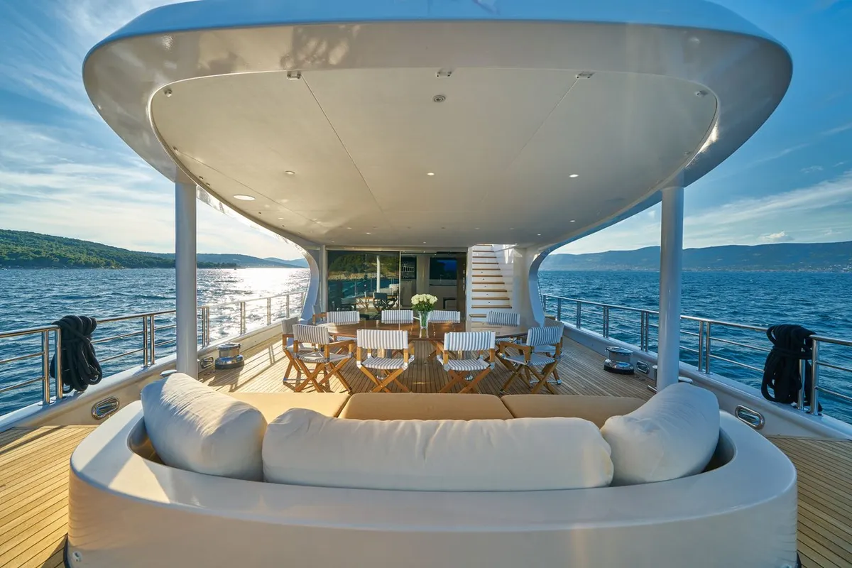 Deck of Acapella, a Custom Made Acapella sailboat at Split, Croatia