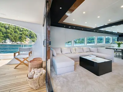 Salon of Acapella, a Custom Made Acapella sailboat at Split, Croatia