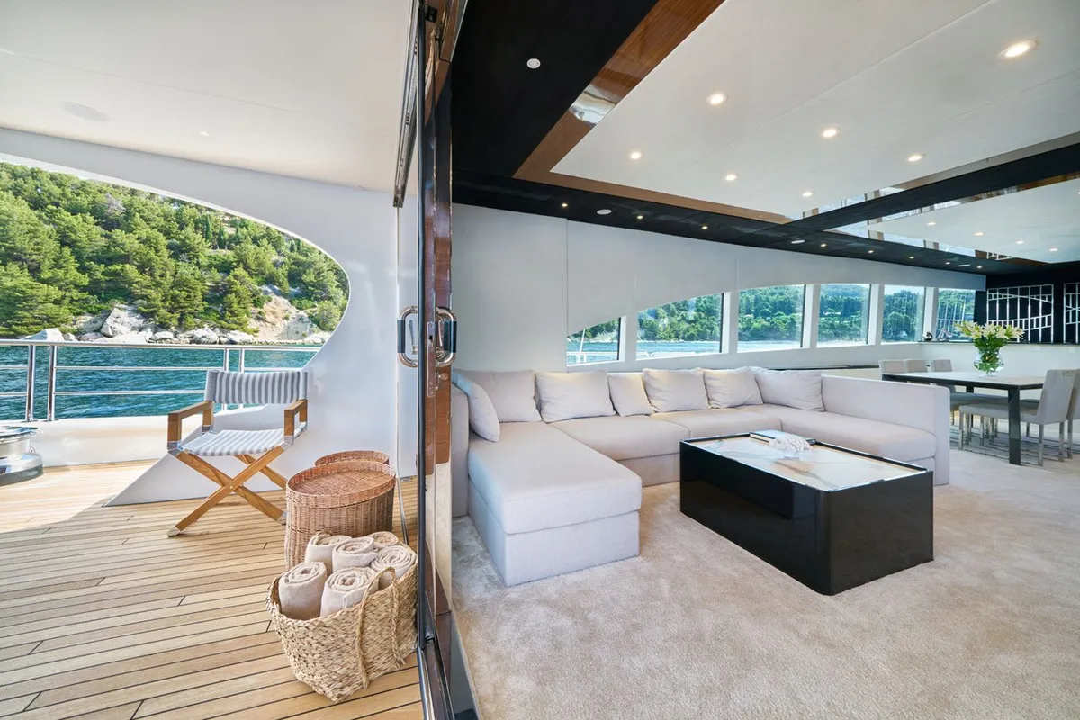 Salon of Acapella, a Custom Made Acapella sailboat at Split, Croatia