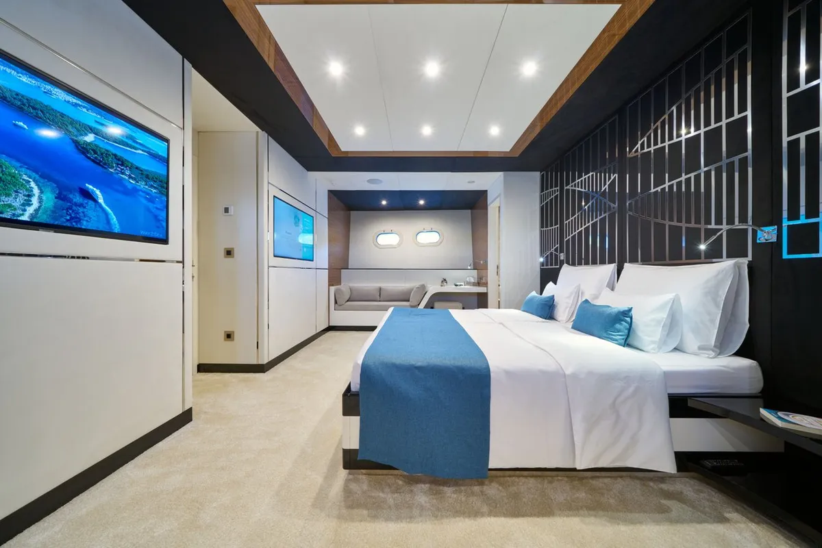 Cabin on Acapella, a Custom Made Acapella sailboat at Split, Croatia
