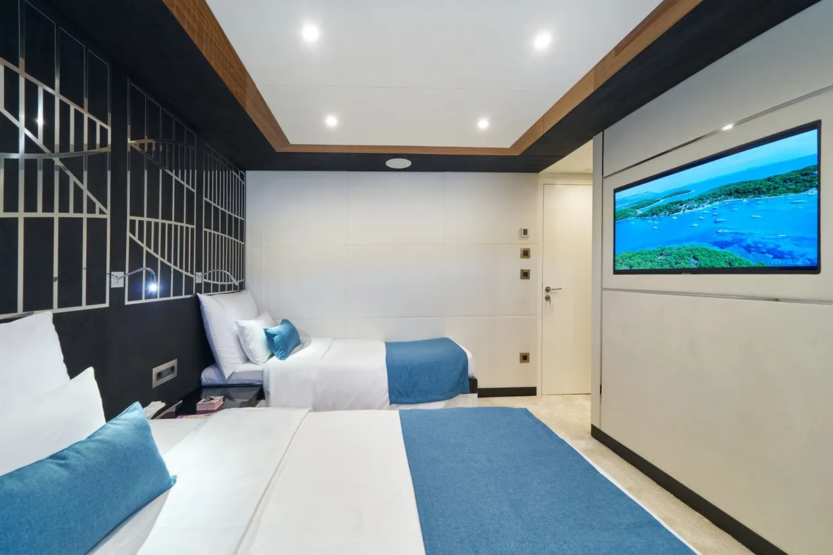 Cabin on Acapella, a Custom Made Acapella sailboat at Split, Croatia