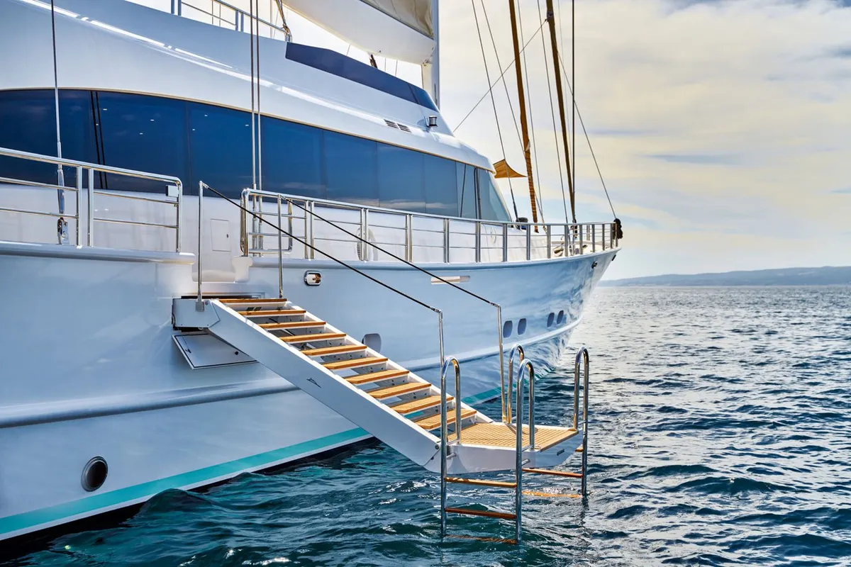 Deck of Acapella, a Custom Made Acapella sailboat at Split, Croatia