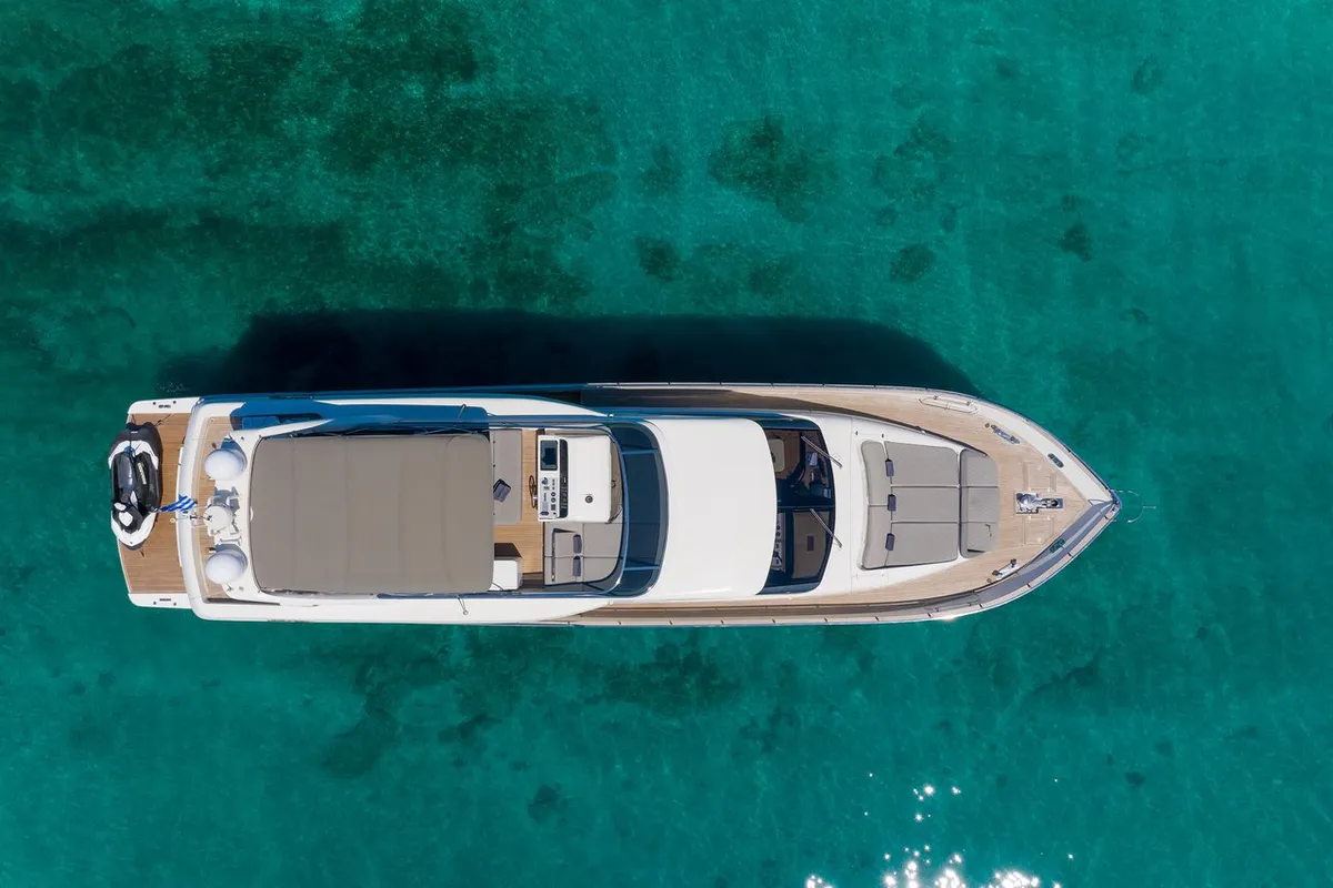 Exterior view of Freedom, a Alalunga 78 motor yacht at Athens, Greece