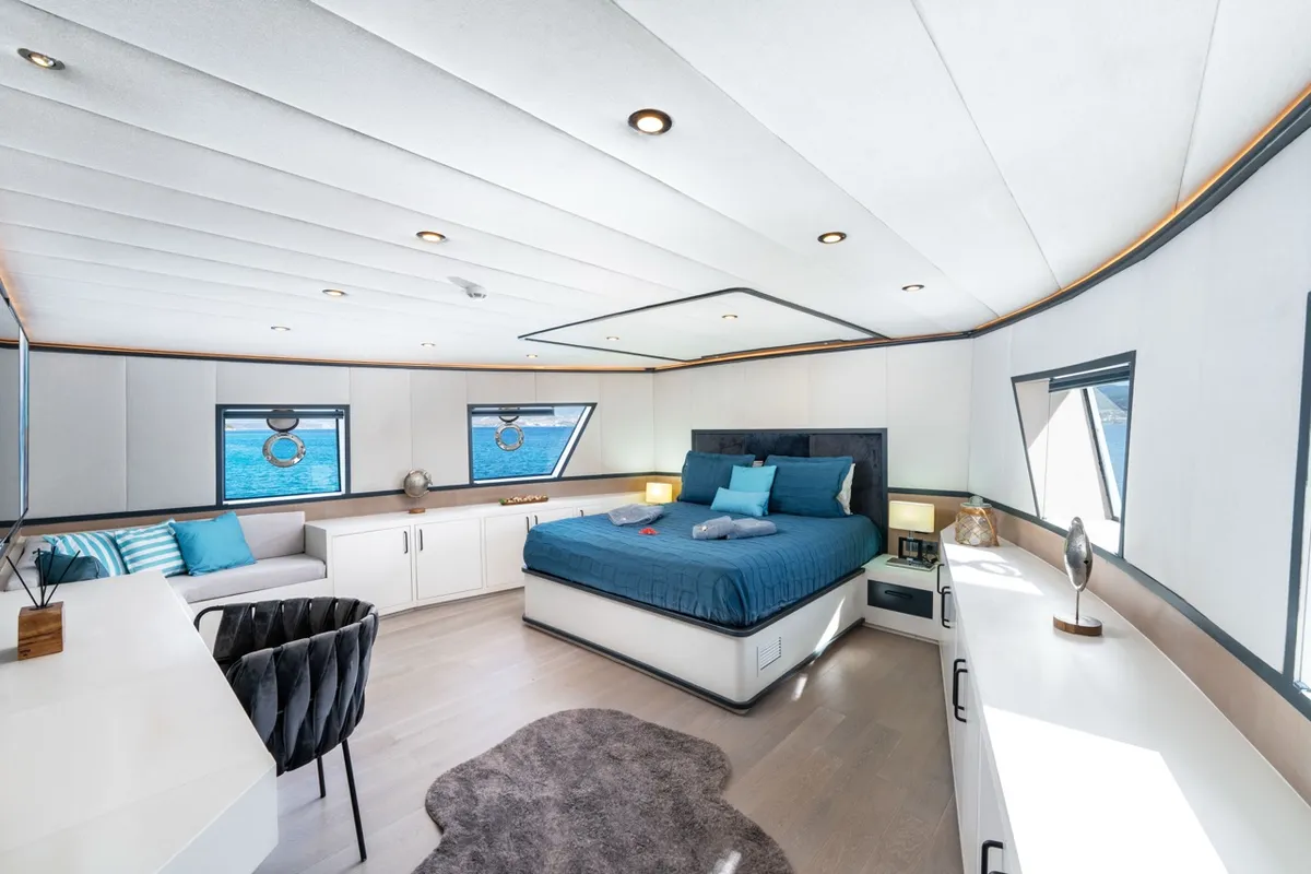 Cabin on CALM DOWN, a Gulet Custom built 183 motor yacht at Bodrum, Turkey