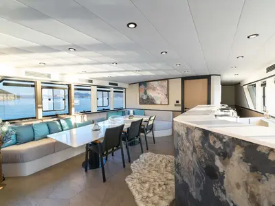 Salon of CALM DOWN, a Gulet Custom built 183 motor yacht at Bodrum, Turkey