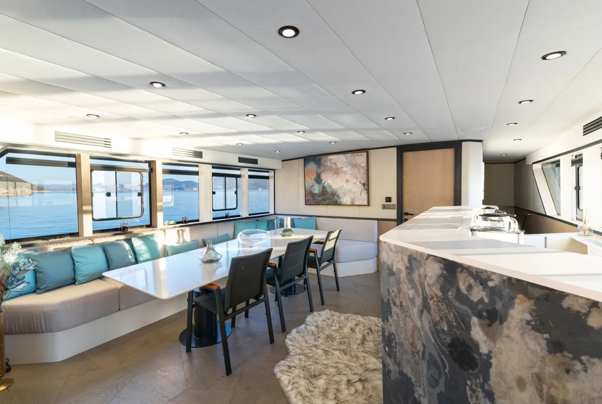 Salon of CALM DOWN, a Gulet Custom built 183 motor yacht at Bodrum, Turkey