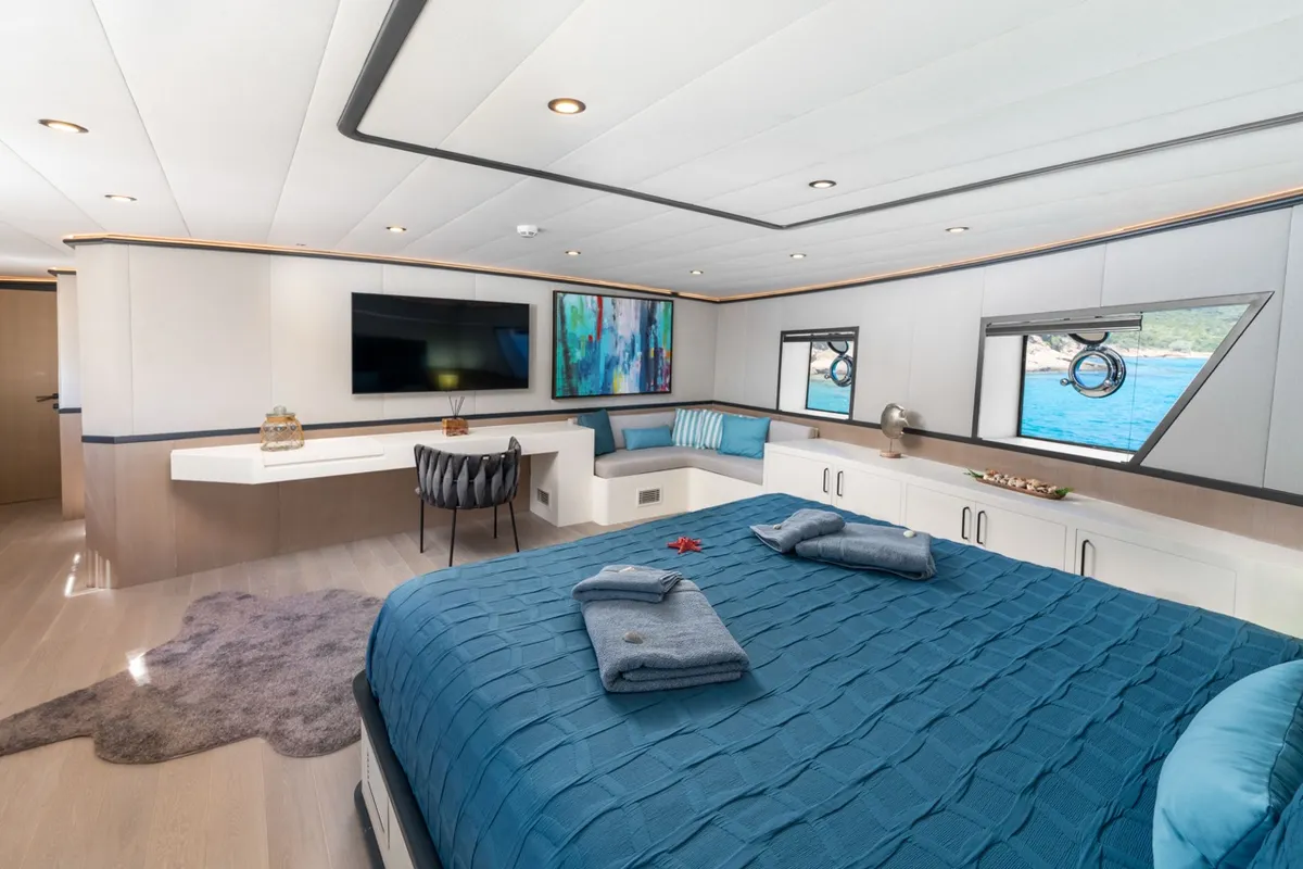 Cabin on CALM DOWN, a Gulet Custom built 183 motor yacht at Bodrum, Turkey
