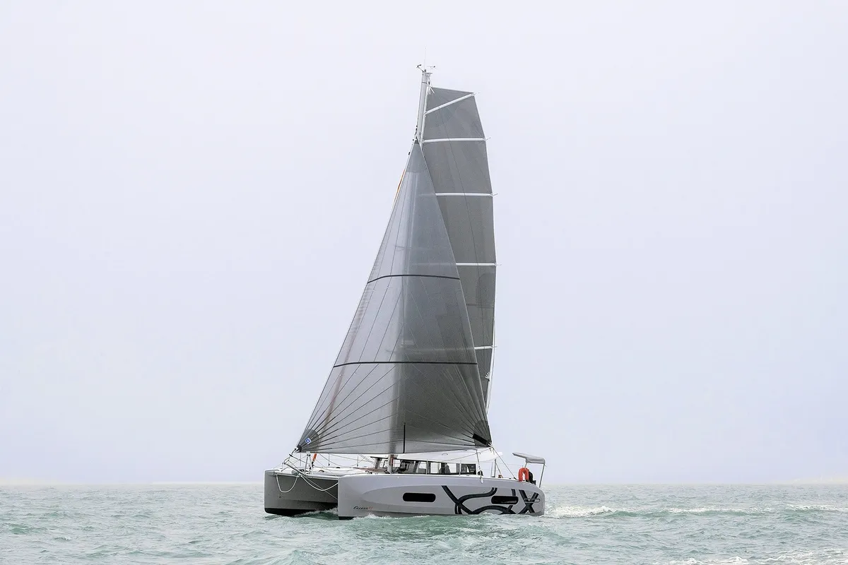 Exterior view of EVERDREAM, a Excess 11 catamaran at Ajaccio, France