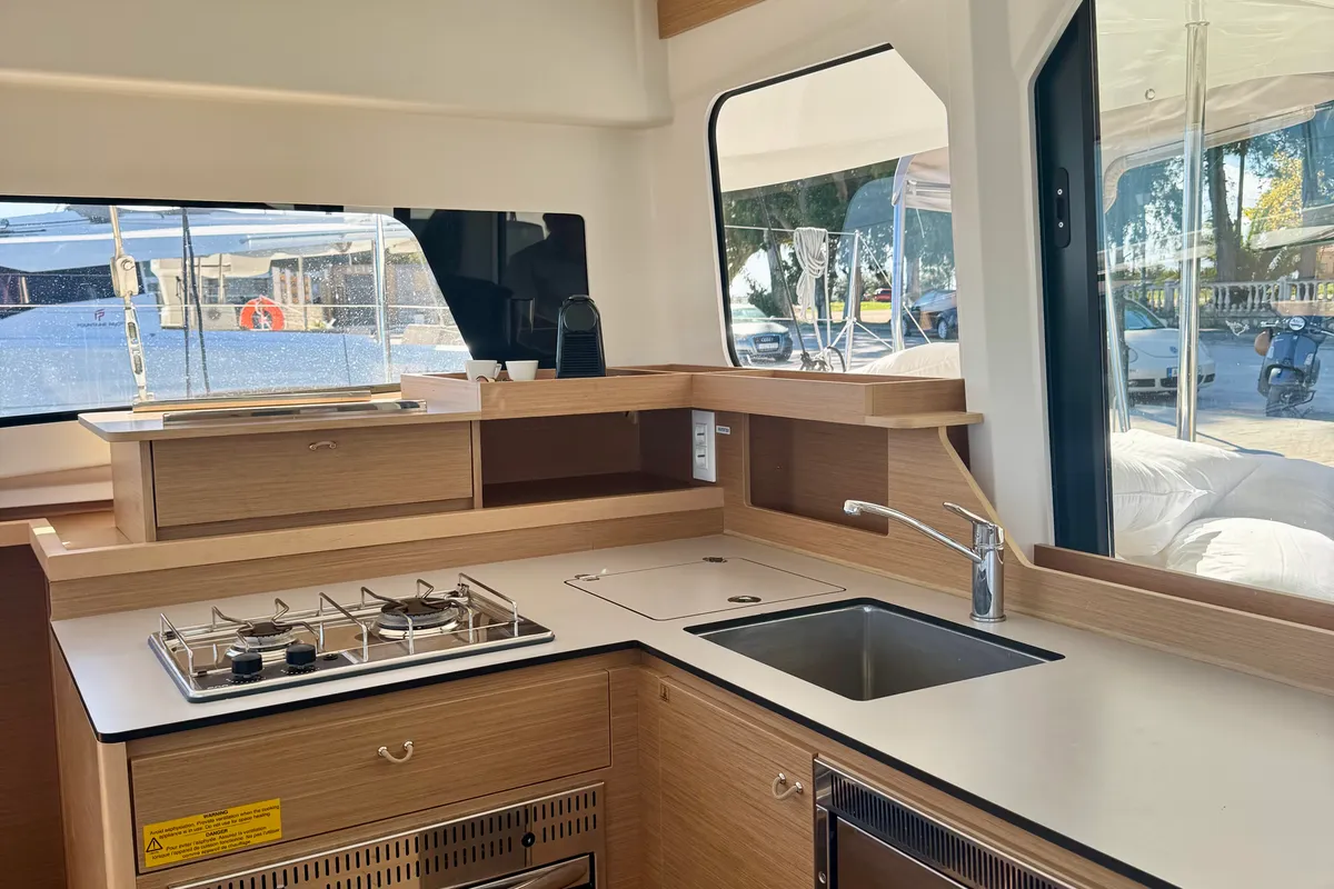 Galley of HELLENIC BREEZE, a Excess 11 catamaran at Preveza, Greece