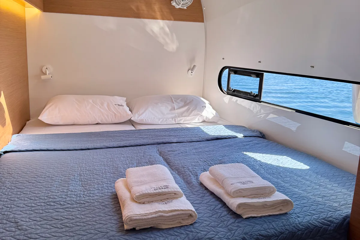 Cabin on HELLENIC BREEZE, a Excess 11 catamaran at Preveza, Greece