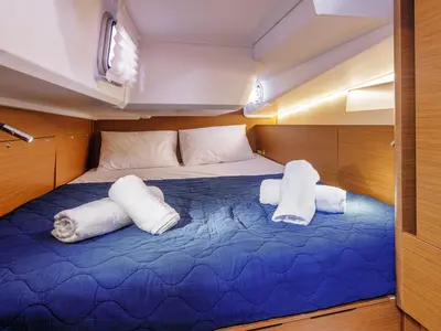 Cabin on Mare Mia, a Jeanneau Sun Odyssey 490 sailboat at Marpissa, Greece