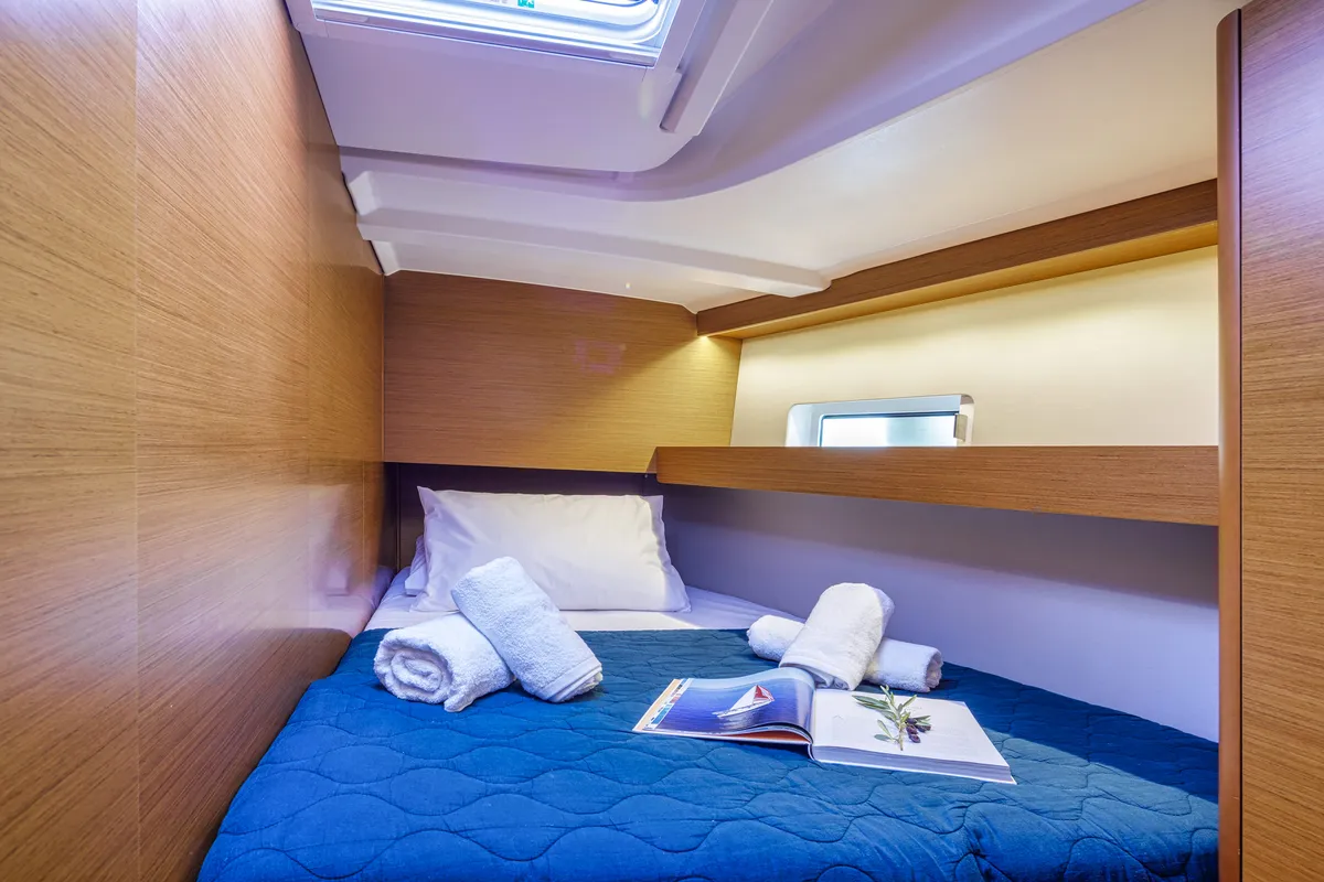 Cabin on Mare Mia, a Jeanneau Sun Odyssey 490 sailboat at Marpissa, Greece
